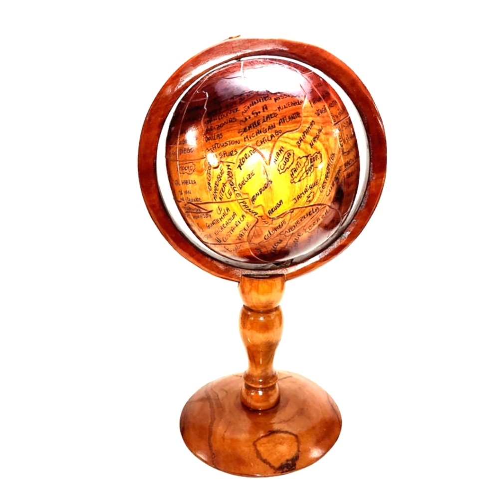 Handcrafted Oakwood Globe